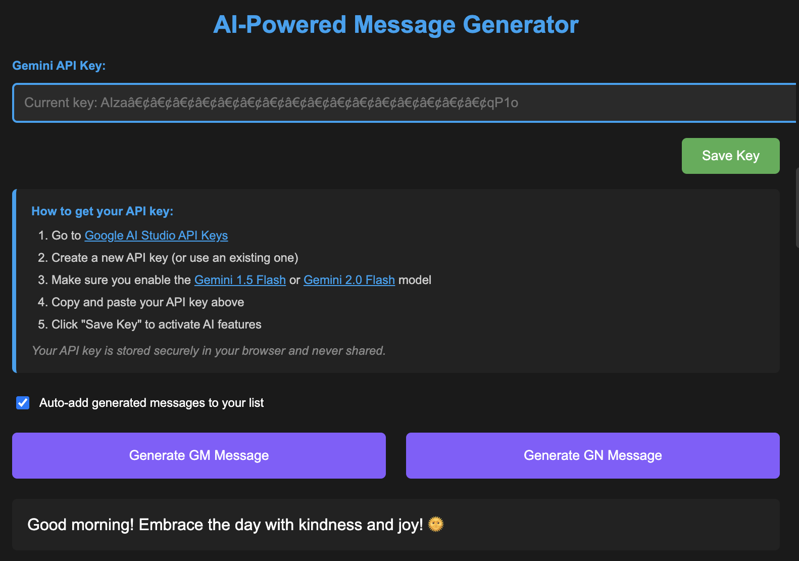 AI message generator