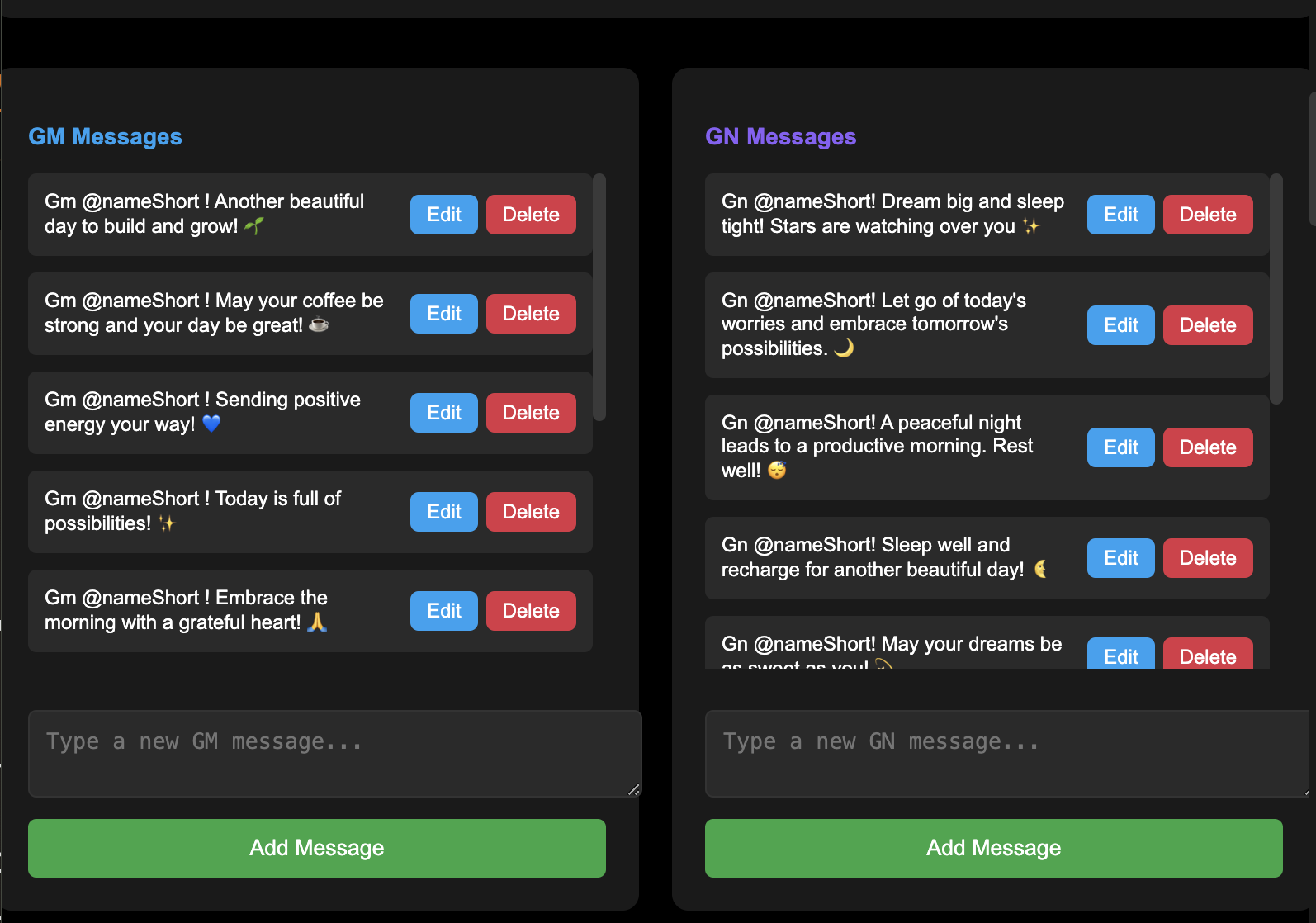 Message management